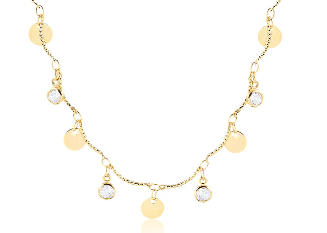 Choker Medalhinhas e Ponto De Luz